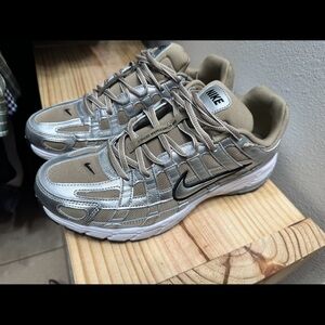 Nike Silver and Tan Sneakers